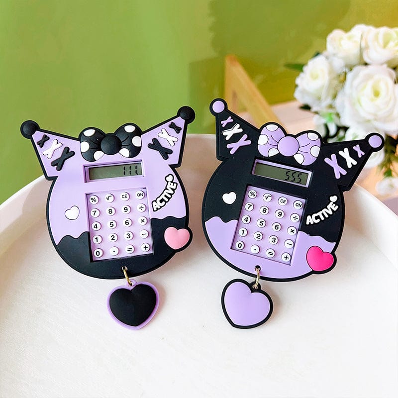 Kuromi Calculator Keychain with Backside Maze
