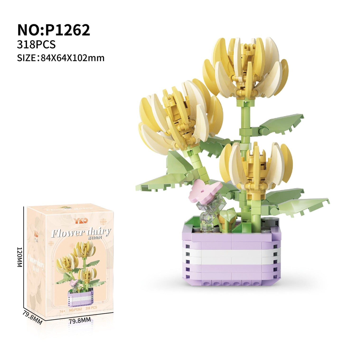 LEGO Compatible Flower Pot Assembly Building Blocks
