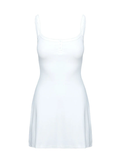 Baseline Rib Mini Dress White