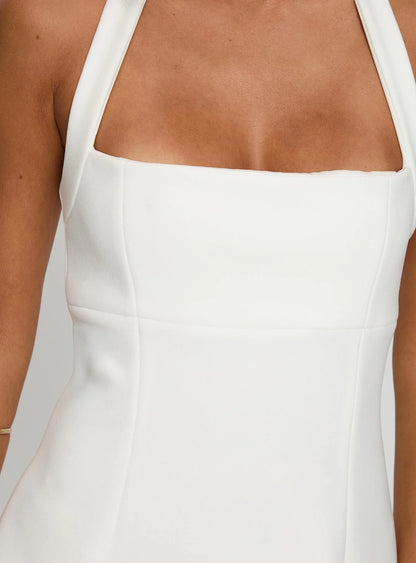 Alyn Halter Mini Dress White