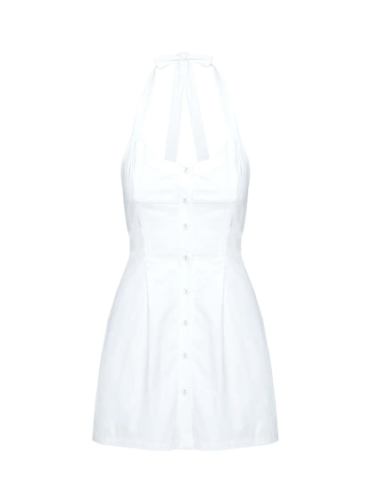 Mallorie Halter Mini Dress White