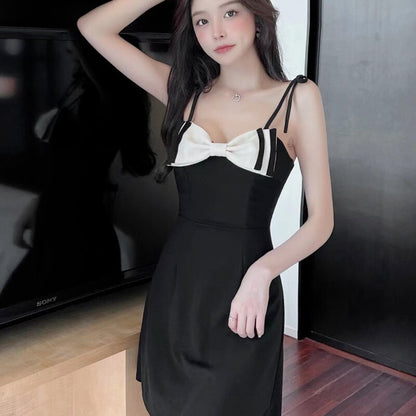 Sleeveless Short Dress Female Strapless Spaghetti Strap Dress