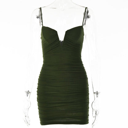 Spring Sexy Slim Elegant Clubwear Solid Sleeveless Backless Sheath Dress
