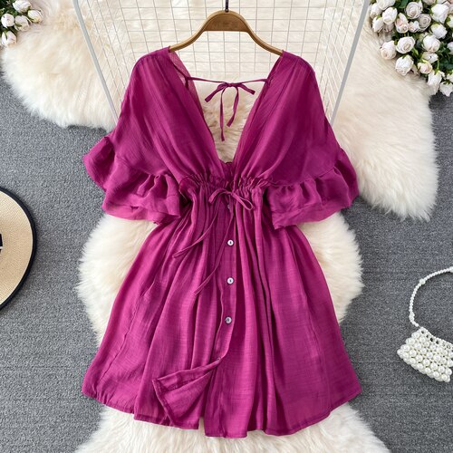 Spring Summer Boho Mini Dress