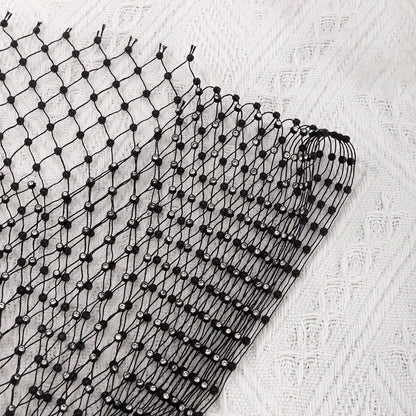 Handmade Rhinestone Fishnet See Through Mesh Cover Up Dress