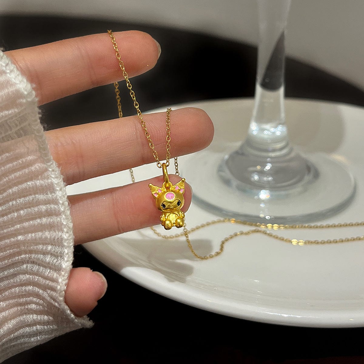 Kawaii Sanrio Gold Filled Kuromi Necklace