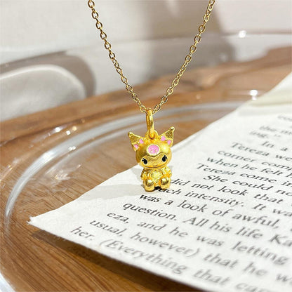 Kawaii Sanrio Gold Filled Kuromi Necklace