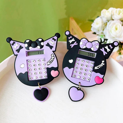 Kuromi Calculator Keychain with Backside Maze